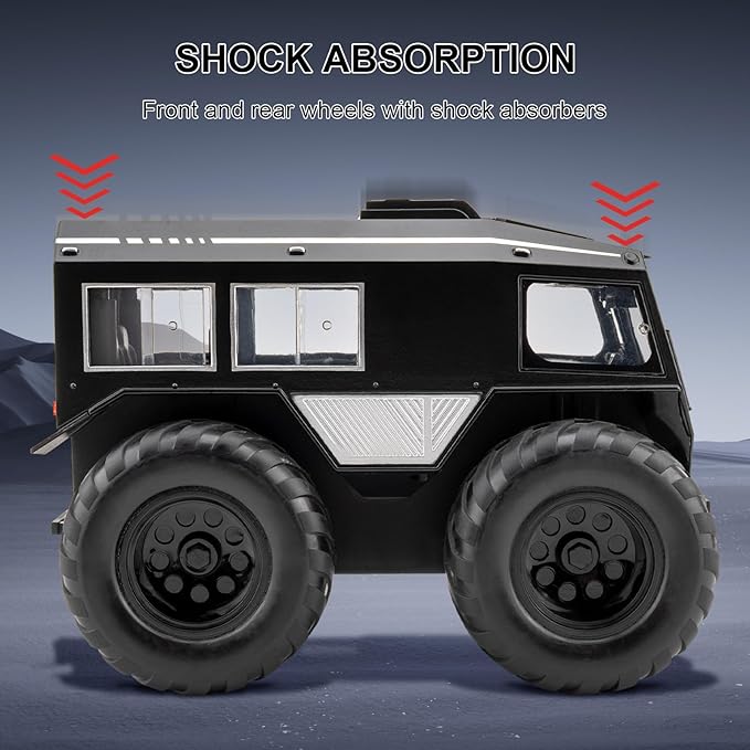 1:24 Sherp All Terrain Off Road Vehicle Diecast Car Model, Collecting Diecast Pull Back Beach Motorcycle Toys Car for Kids Boys Girls (Black)