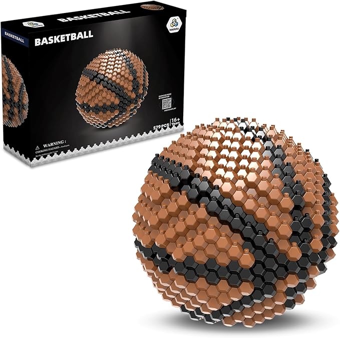 Basketball Block Set, Adults challenging STEM Block Decorations, Miniature 3D Educational Toys for Ages 16 and Above,(579 Pieces)