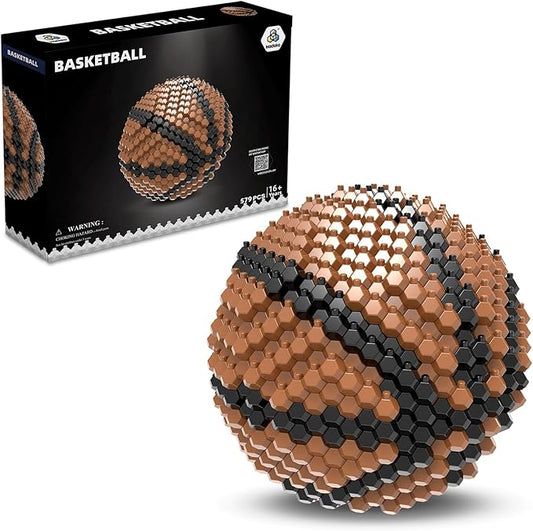 Basketball Block Set, Adults challenging STEM Block Decorations, Miniature 3D Educational Toys for Ages 16 and Above,(579 Pieces)