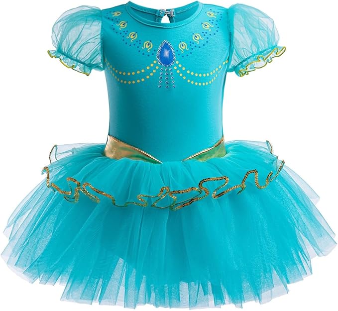 DYMCII Baby Girls Princess Ballet Dress Short Sleeve Leotards Skirted Tutu Dancewear Halloween Christmas Party Fancy Costume
