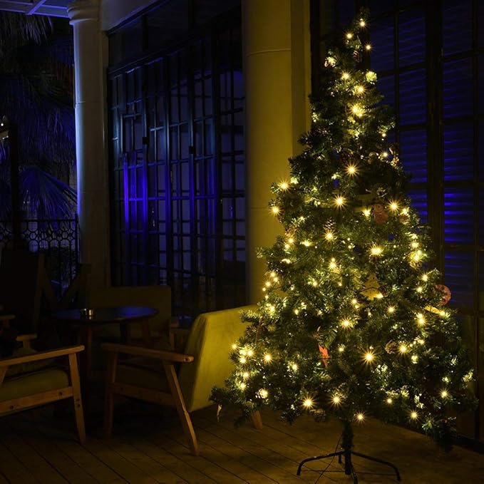 Battery Operated String Lights, 50 LED 18ft Christmas Lights Mini Lights with Timer & 8 Modes, for Christmas Tree Wreath Party Wedding Thanksgiving Decoration, Warm White