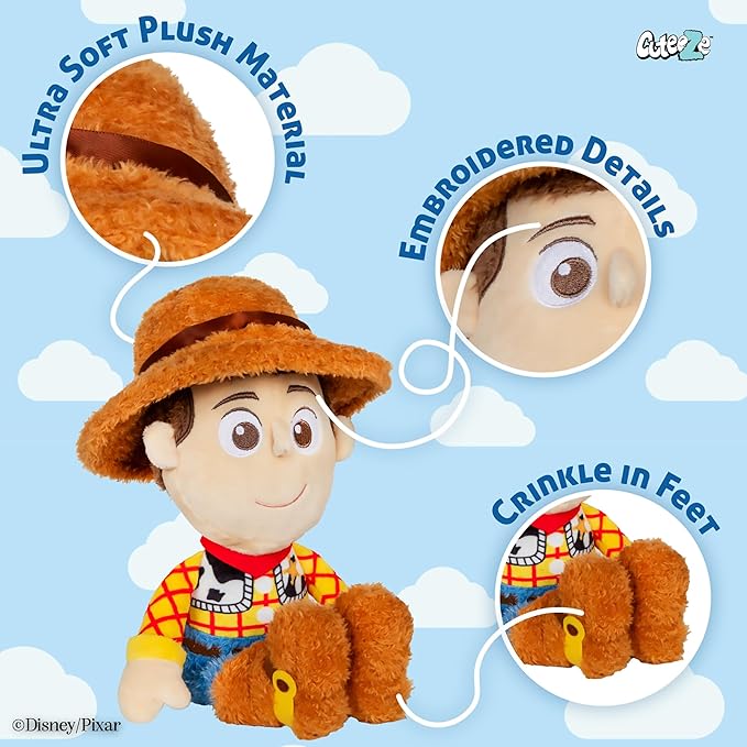 KIDS PREFERRED Disney Pixar Toy Story Woody Toy Cuteeze Extra Soft Plush Stuffed Animal Toy for Baby and Toddler Boys and Girls 12 Inch Size