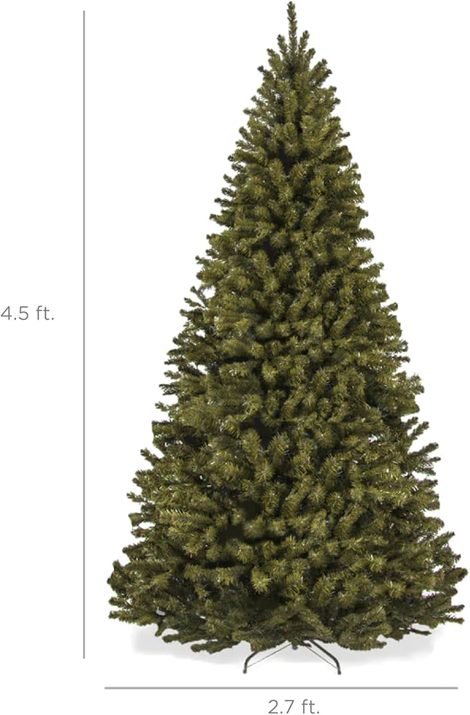 Best Choice Products Artificial Christmas Tree, 4.5ft Premium Unlit Realistic Spruce Holiday Décor w/Dense Branches, Easy Assembly, Metal Base - Green Spruce
