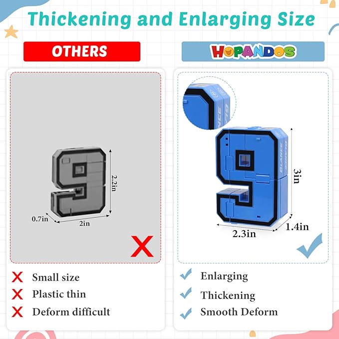 Number Robot Blocks Toys for Kids, Number Bots Transformers Preschool Alphabet Learning Toys, 10Pcs Toddlers Education Math Autism STEM Toys for Ages 3-5, Classroom Rewards Christmas Birthday Gifts