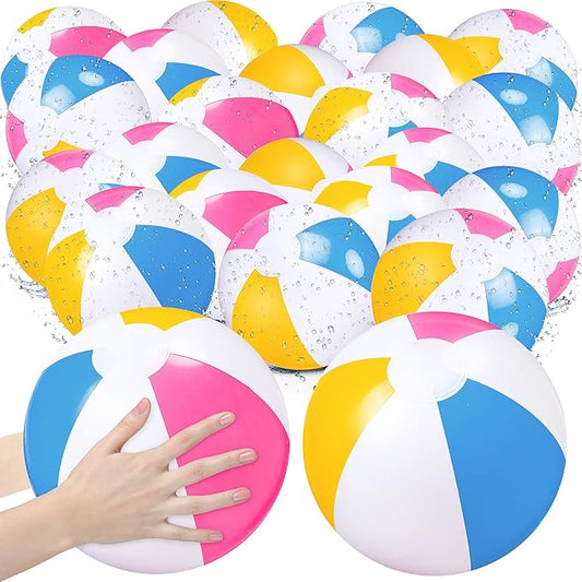 Zhanmai 60 Pack 12 Inch Inflatable Beach Balls Bulk for Party Favors for Boys and Girls Pool Beach Ball Water Game Toys Birthday Decorations(Cute Color)
