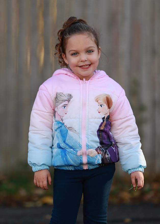 Disney Stitch Frozen Elsa Minnie Mouse Toddler Girl/Boy Puffer Jacket Kids Heavyweight Hooded Warm Winter Down Coat 2-13Years