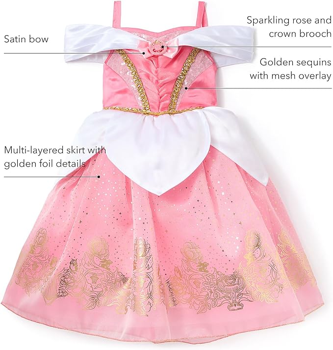 DISNEY STORE Official Princess Halloween Costume for Kids - Disney Princess Dresses - Dress up Clothes for Pretend Play
