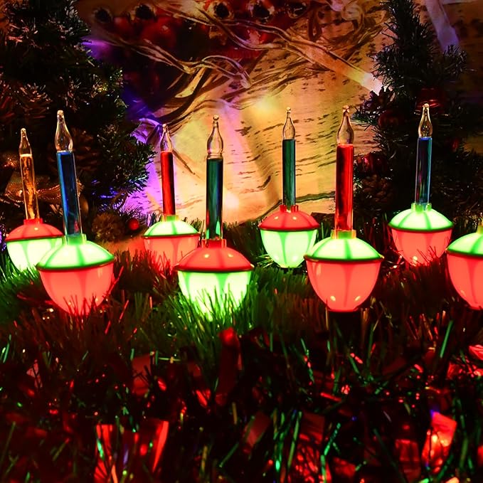 14Pcs Multicolor Christmas Bubble Lights for Christmas Tree Vintage Christmas Lights, 22Ft Bubbling Christmas Lights for Vintage Christmas Decorations for Tree Garland Mantel Yard, 5W, 2 Spare Bulbs