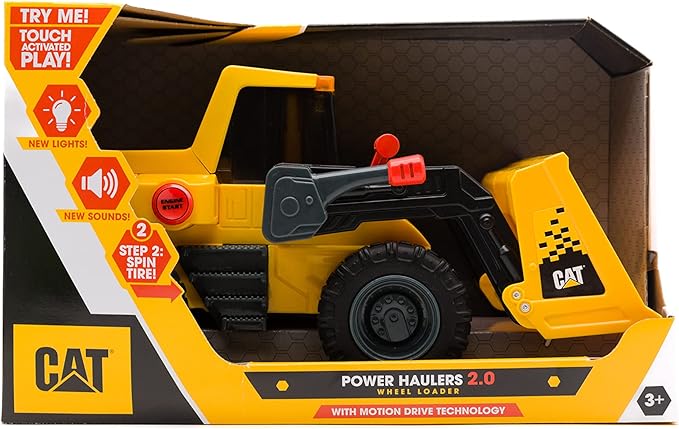 CAT Construction Toys, 11.5" Power Haulers 2.0 Front Loader, Lights and Sounds, Ages 3 and up