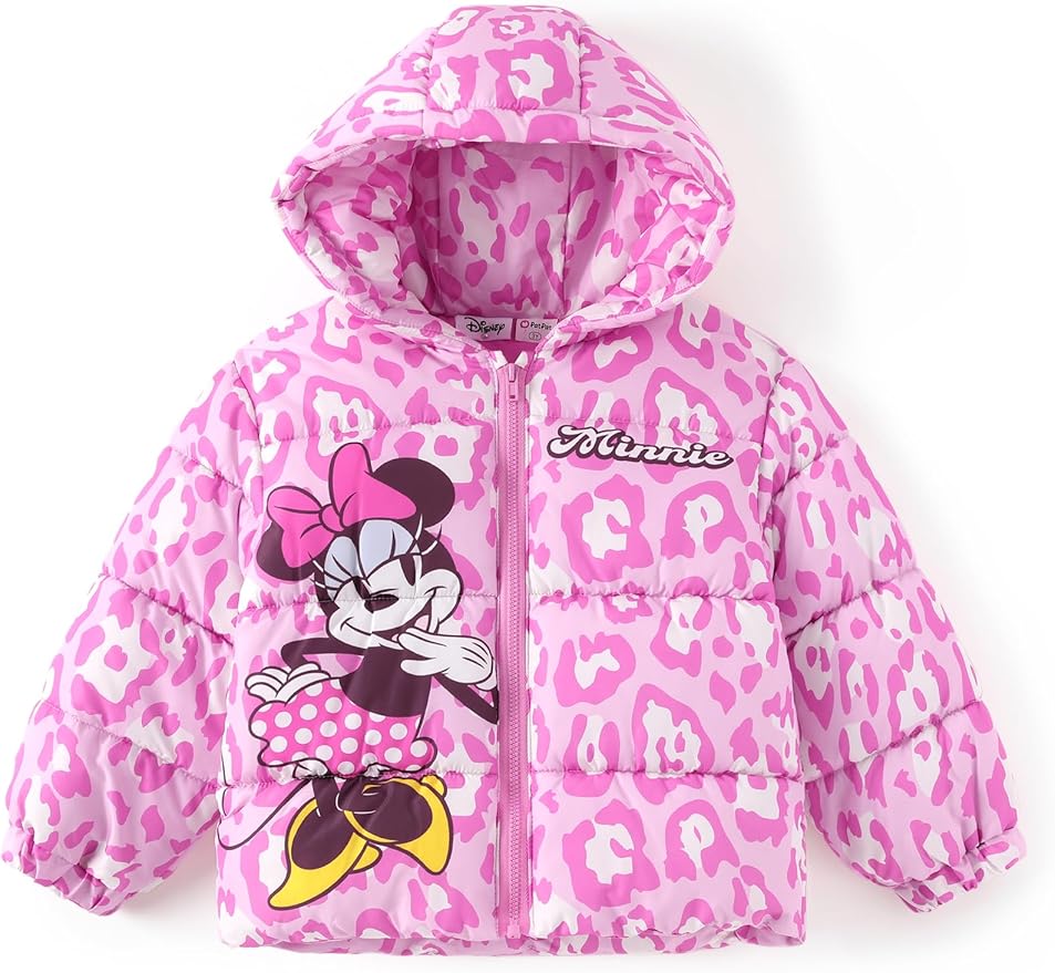 Disney Stitch Frozen Elsa Minnie Mouse Toddler Girl/Boy Puffer Jacket Kids Heavyweight Hooded Warm Winter Down Coat 2-13Years