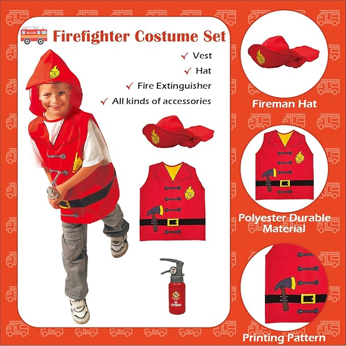 Dress Up Trunk for Kids, Pretend Dress Up Collection with Accessories, Halloween Dressup for Role Play