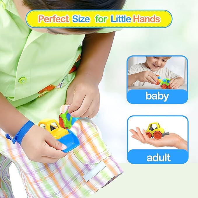 P&C 5 Pcs Toddler Mini Truck Toys for Ages 2-4, Beach Sand Outdoor Construction Toy Cars for Kids 12M+ 1 2 3 4 Years Old Boys and Girls, Great for Birthdays Children's Day Christmas Gifts