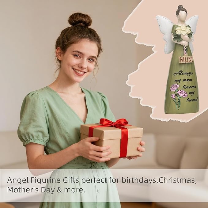 Mom Birthday Gifts,Mom Friend Birthday Gifts for Women,Mothers Figurine Gifts,Angel Figurine for Mother’s Day,Sculpted Hand-Painted Figurine
