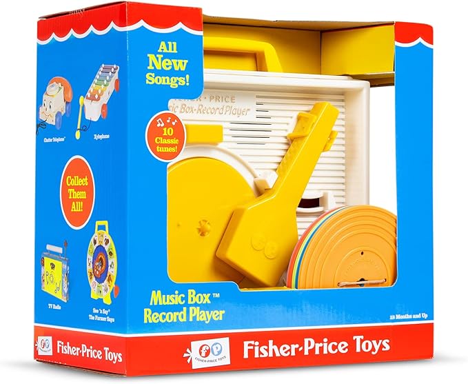 Fisher Price Classics - Record Player - Retro, Tactile Interactive Retro Toy for Kids, Girls, Boys, Toddlers, Baby, Preeschooler, Unisex 18 Months +