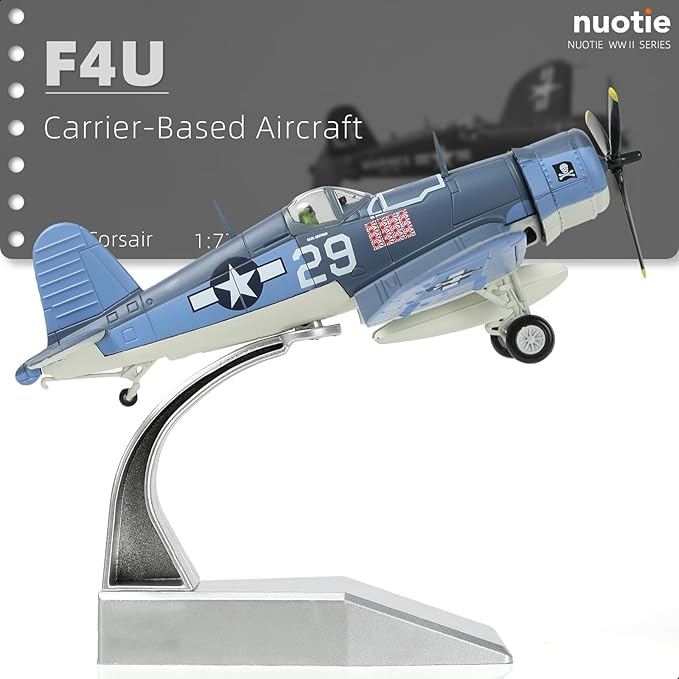 1/72 Scale USA F-4U Corsair Fighter Model World War II Vintage Warplane Metal Diecast Aircraft Military Display Airplane for Display Collection or Gift