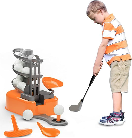 iPlay, iLearn Kids Golf Toys Set W/Left & Right Club Head, Boys Outdoor Sport Toy Age 3-5, Toddler Indoor Golf Ball Game, Child Exercise Active, Yard Play Birthday Gift 4 6 7 8 Year Olds Toddler Girl