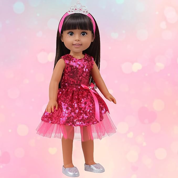 20 PCS Glitter Girl Clothes,American Girl Clothes for 14" Baby Doll, Clothes and Accessories (14 inch Doll Clothes)