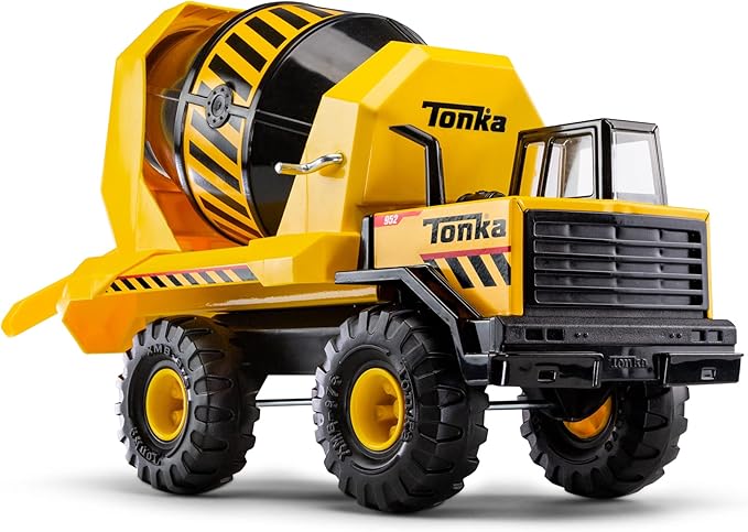 Tonka Steel Classics Mighty Cement Mixer - Made with Steel & Sturdy Plastic, Yellow Toy Construction Truck, Boys and Girls, Kids, Toddlers, Ages 3+