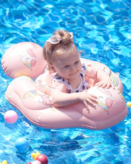 Swimming Ring with Adjustable Seat Pocket,Baby Swimming Pool Floats,Removable Floating Ball,New Upgrade Baby Swim Ring for Ages 6-36 Months Infant Toddler