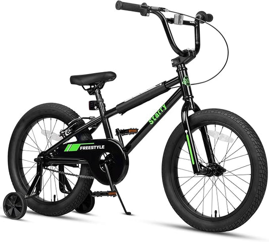 12 14 16 18 Inch Kids Bike BMX Style Bicycle with Training Wheels Coaster Brake for 1-10 Years Old Toddlers Boys Girls Multiple Colors