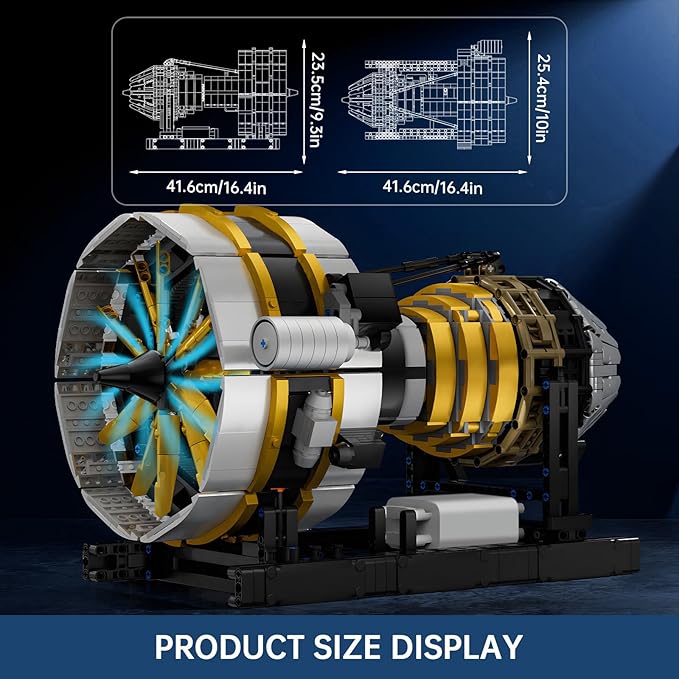 Mould King Aircraft Engine Toys Building Sets, Mini Engine Model with Motor, 10141 STEM DIY Project Building Kits, Collectible Birthday Blocks for Adults Aged 14+ (2256 Pieces)