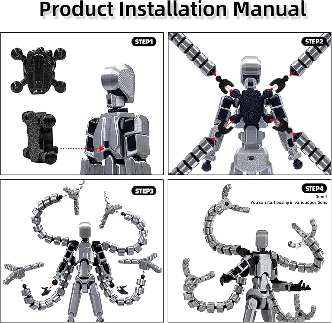 (Assembly Completed) Titan13 Action Figure Set, 7.2 Inch Dummy 13 3d Printed ActionFigure Toy Gifts for Kids, Robot 13 Action Figure Full Body Mechanical Doll Christmas Birthday Gift for Boys Girls