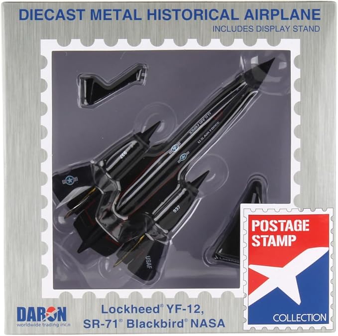 SR-71 Blackbird Die-Cast Metal Model – 1:200 Scale Strategic Reconnaissance Aircraft Replica with Display Stand, Highly Detailed, 6.2” Length x 3.2” Wingspan, Adult Collectible Ages 14+