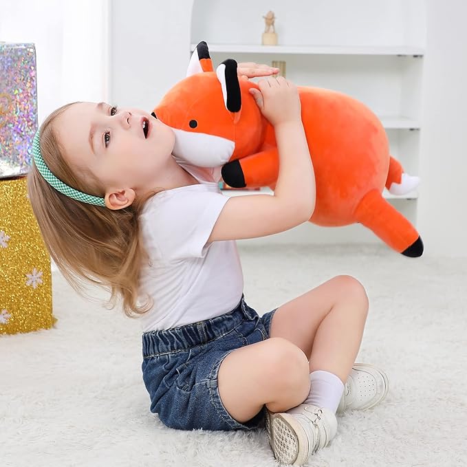 24 inches Fox Weighted Stuffed Animals 4.2 lbs, Weighted Stuffed Animal 4.2 Pound, Weight Plush Fox Plushies Toy Gifts for Kids and Adults