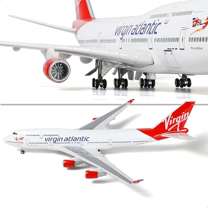 British VAA 1/160 747 Large Scale Model Airplane with Stand for Boeing 747-400 Pre-Build Model Plane Kits for Adult (17-inch L) Aviation Enthusiasts Aircraft Gifts or Airplane Collections