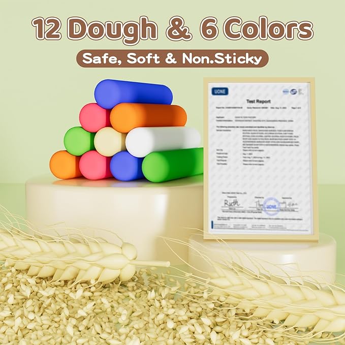 70 PCS 4 in 1 Dough Sets for Kids Ages 3-4-8, Art Crafts Dough Tools Kit, Ice Cream Playset Noodle Hamburger Cake Maker Machine, Kitchen Creations Food Play Toys Toddlers Boys Girls