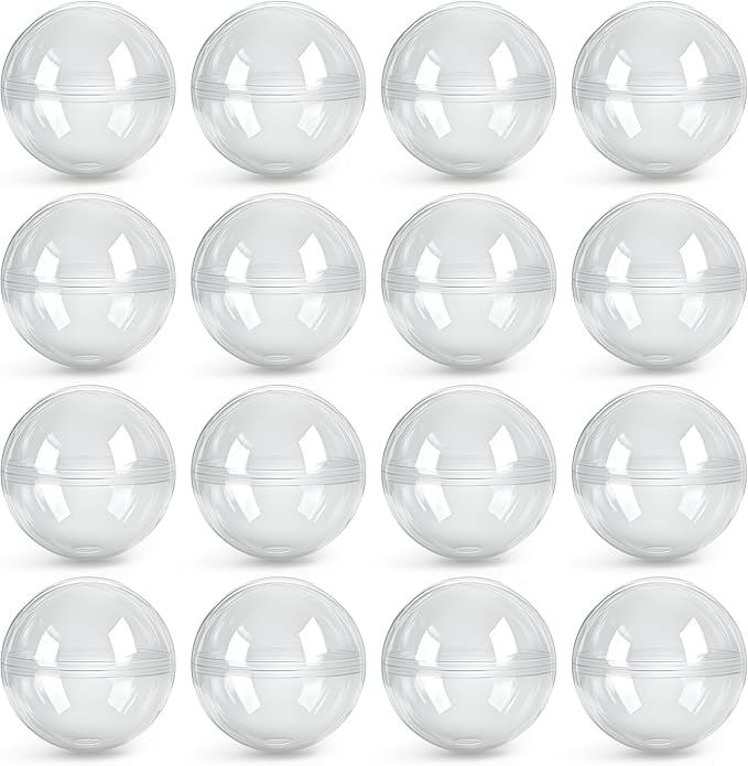 Capsule Vending Machine Round 100 pcs 2 inch - Gumball Machine Capsules Bulk Clear Container - Easter Basket Stuffers Birthday Gifts Pinata Stuffers DIY Craft Supplies - Clear Capsules Empty