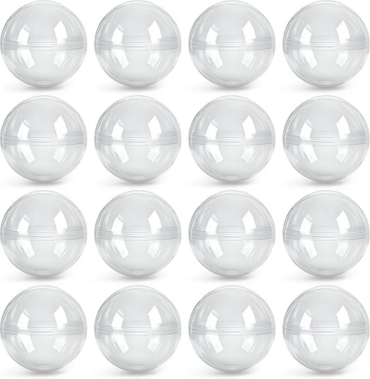 Capsule Vending Machine Round 100 pcs 2 inch - Gumball Machine Capsules Bulk Clear Container - Easter Basket Stuffers Birthday Gifts Pinata Stuffers DIY Craft Supplies - Clear Capsules Empty