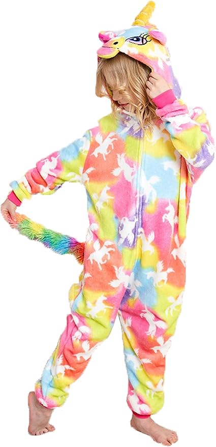 Kids Unicorn Onesie Pajamas One-Piece Cosplay Costume Animal Sleepwear Girls And Boys
