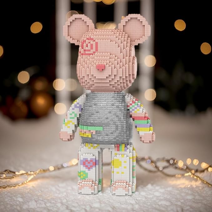 Bear Micro Mini Building Block Sets for Adults, No Compatible with Lego, 5250PCS Building Toys for Home & Office Decor, MOC 3D Creative Model Gifts for Christmas