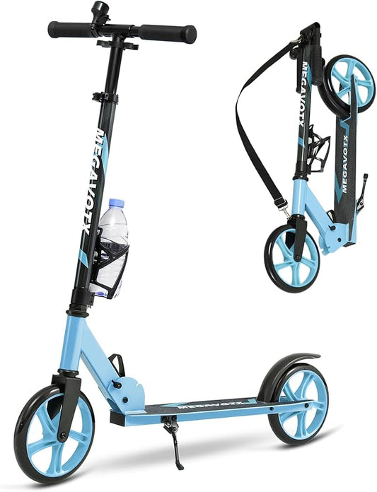 Kids & Adults Kick Scooter – 2 or 3 Wheel Options (LED on 3-Wheel) for Outdoor Fun & Commuting, Foldable and Portable, Adjustable Handle, Anti-Slip Deck (Ages 3 to Adult),Birthday Gift