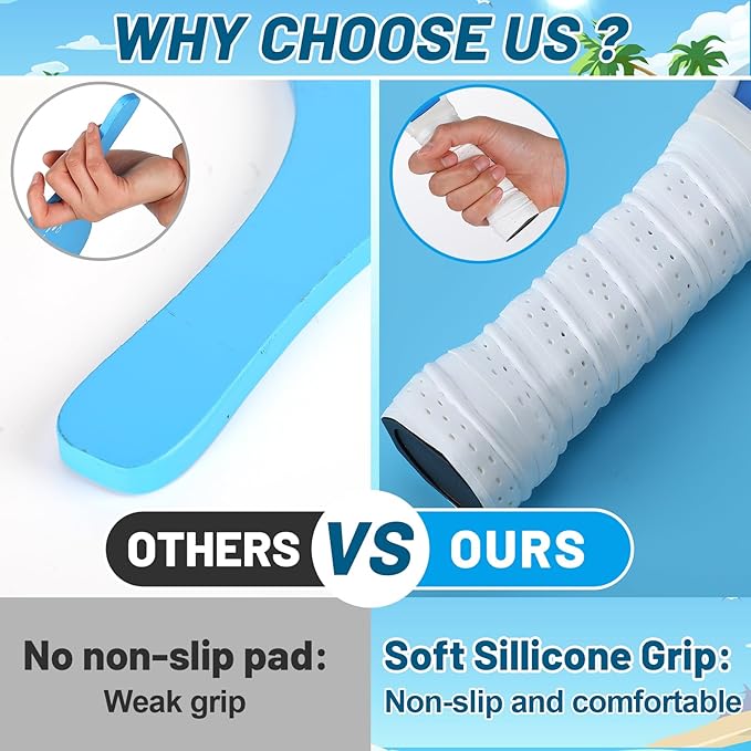 New Twist Beach Pickleball Set -Including 2 Racquets, 3 TPR Balls, 6 Fast Birdies,2 Slow Birdies,Summer Rackets Game for Adults Kids Family Play, Small