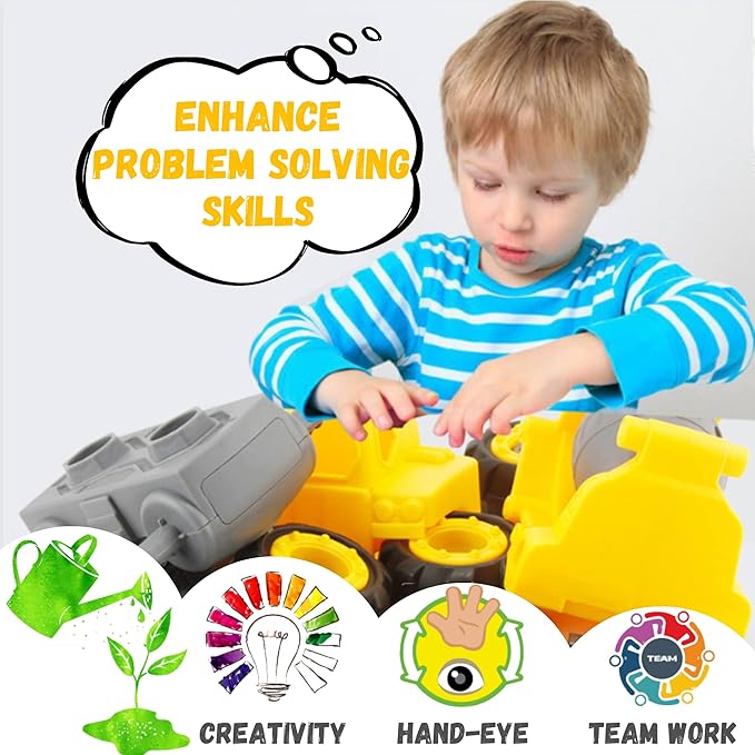 Take Apart Toys with Electric Drill | Toddler DIY Assembly Construction Truck | Building Toys Gifts for Boys & Girls Age 3yr-6yr | Kids Stem Building Toy Age 4,5 (Crane)