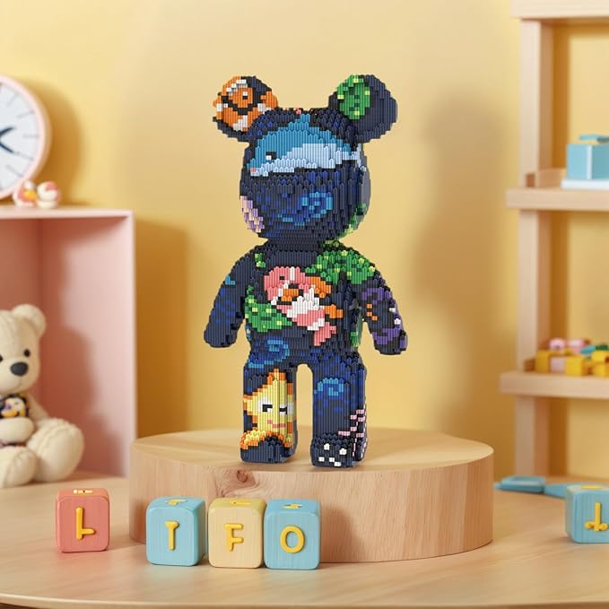 Bear Micro Mini Building Block Sets for Adults, No Compatible with Lego, Building Toys for Home & Office Decor, MOC 3D Creative Model Gifts for Christmas