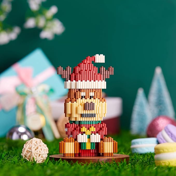 Christmas Building Blocks Compatible for Lego Christmas Reindeer Micro Blocks Stacking New Toys Holiday Present Box New Year Gifts for Kids 6-12 Years Old Boys and Girls (Reindeer)