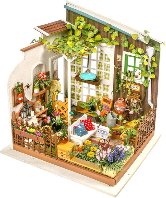 Rolife Dollhouse DIY Miniature Set Garden House LED Model Building Kit Hobby CraftHome Decor-Christmas Birthday Gifts for Women Friends (Miller's Garden)
