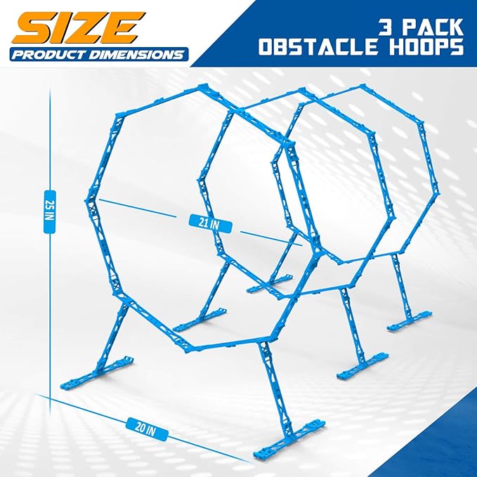 Drone Obstacle Course, Includes 3 Pack Easy to Build Obstacle Hoop, FPV Racing Drone Loop Gate, Suitable Competition RC FPV Racing of Drones or Model Aircraft Games for Age 6-12 Kids or Adults