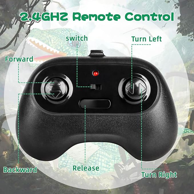 2.4GHZ Remote Control Inflatable Dinosaur Toy for Kids,Electric Toy Dinosaur with 360°Rotation,Forward & Backward,Rechargeable Walking Dinosaur Toy for Boys Kids Age 6-8 8-12 Birthday Gifts