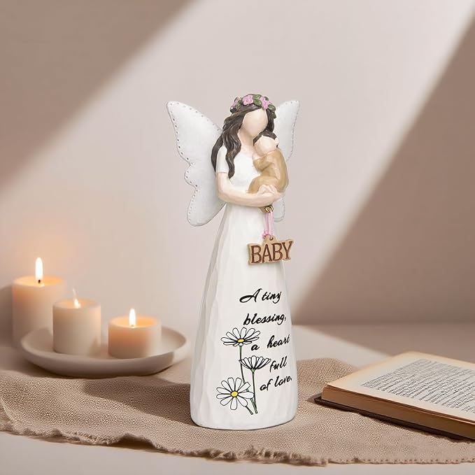 Mom Birthday Gifts,New Mom Gifts,Mother Baby Figures Statues,Angel Figurines Gifts,Meaningful Gift for Mama on Birthday and Mother's Day,Sculpted Hand-Painted Figurine