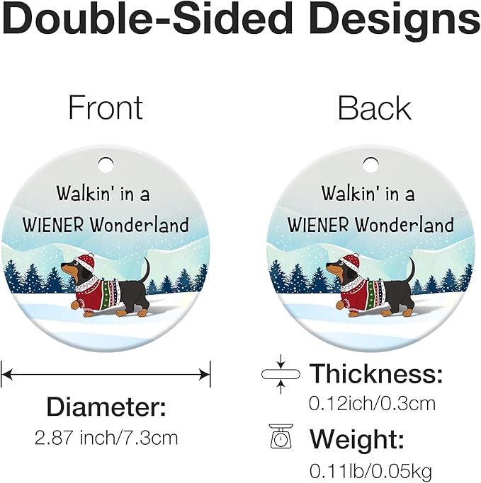 Gifts for Dog Lovers, Dachshund Christmas Decorations, Dachshund Ornament, Dog Christmas Ornaments 2025