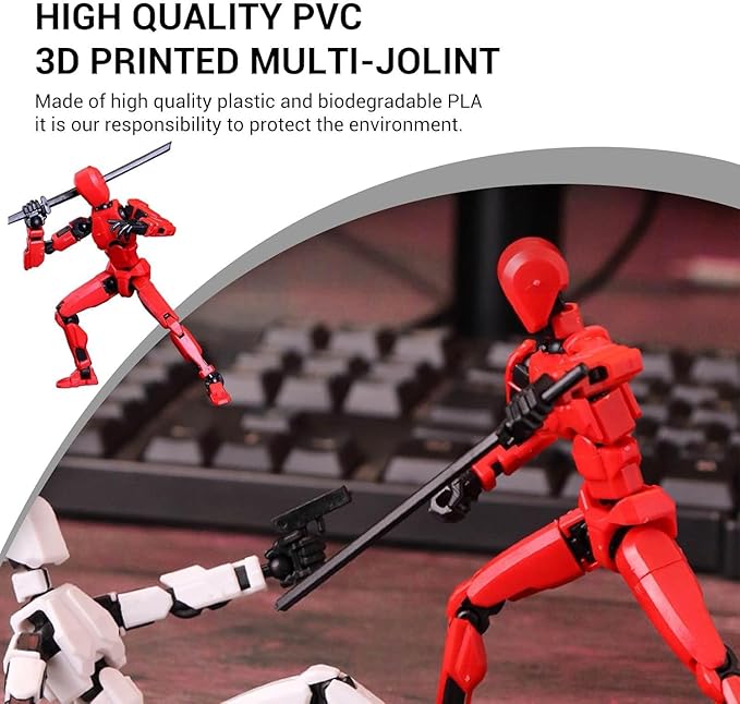 6 Pack T13 Action Figures Updated Assembly, Titan 13 Action Figure, Dummy 13 Figure Set,Nova 13 Robot Toy, Lucky 13 Action Figure 3D Printed Multi-Jointed Movable, Birthday Gift for Kids Boy