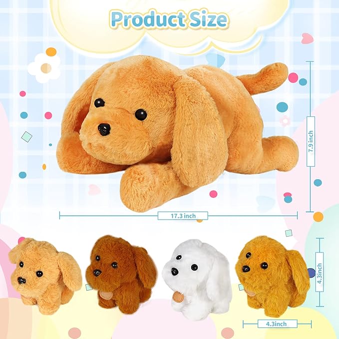 KMUYSL Puppy Stuffed Animals Toys for Ages 0 1 2 3 4 5 6 7 8+ Years Old Kids - Mommy Dog with 4 Baby Puppies in Her Tummy, Idea Xmas Birthday Gifts for Baby, Toddler, Girls, Boys