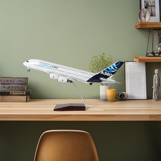 1/200 Scale A380 Prototype Diecast Airplane - Airbus A380 Model Plane Kit with Stand (14 in-L), Pre-Built Model Aircraft for Adults - Aviation Creative Gift, Tabletop Collection Display