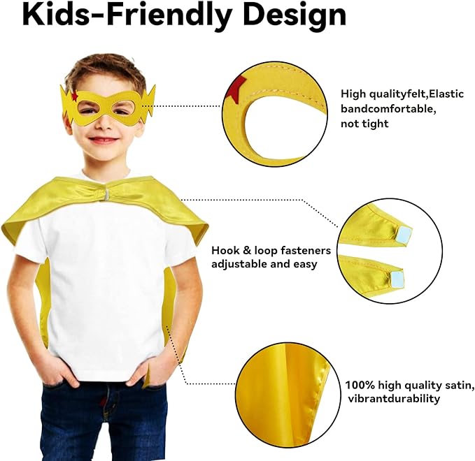 D.Q.Z Superhero-Capes for Kids 20 Sets, Group Super Hero Costume Toys for 3-10 Boys Girls Halloween Birthday Gifts