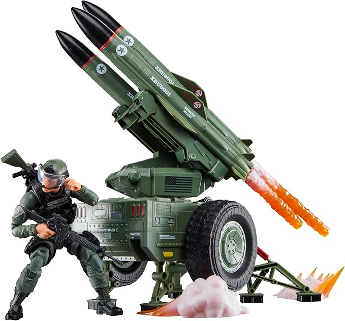 G.I. Joe Classified Series #182, Clayton “Hawk” Abernathy with M.M.S. (Mobile Missile System) Towable Vehicle, Collectible 6 Inch Action Figure Set