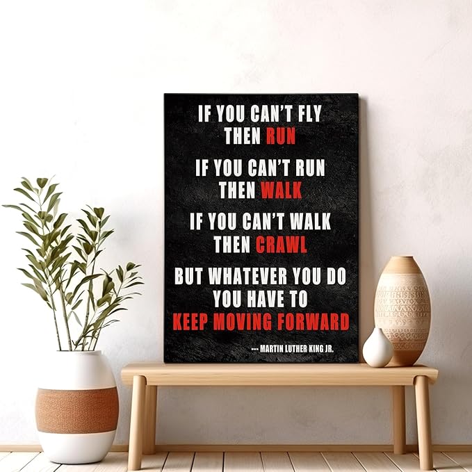 AbcCustomize Keep Moving Forward Motivational Wall Art, Inspirational Wall Decor for Office & Home, Positive Quotes Canvas Prints Ready to Hang, Uplifting Office Wall Art for Living Room or Bedroom